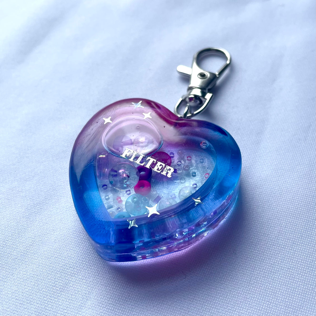 Heart Shaker Resin Keychain