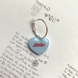 Blue BTS Candy Heart Hoop Earrings