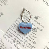 Blue BTS Candy Heart Hoop Earrings