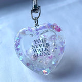 You Never Walk Alone Heart Shaker Keychain