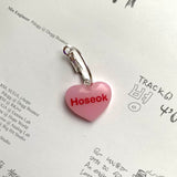 Pink BTS Candy Heart Hoop Earrings