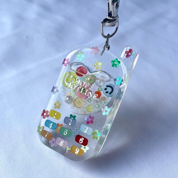 Hope Hotline Phone Shaker Keychain