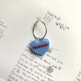 Blue BTS Candy Heart Hoop Earrings