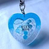 Blue Side Heart Shaker Keychain