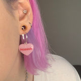 Pink BTS Candy Heart Hoop Earrings