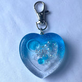 Blue Side Heart Shaker Keychain