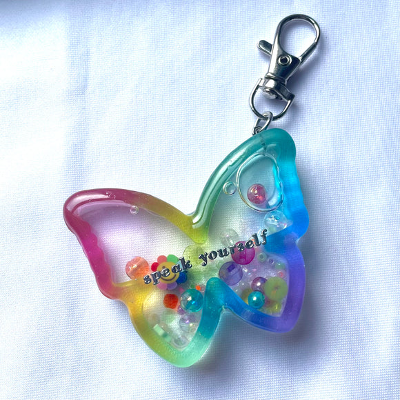 Speak Yourself Butterfly Shaker Keychain