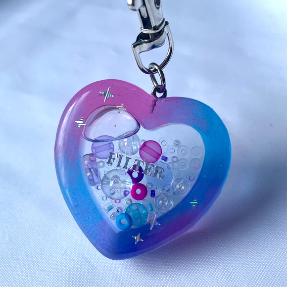 Filter Heart Shaker Keychain