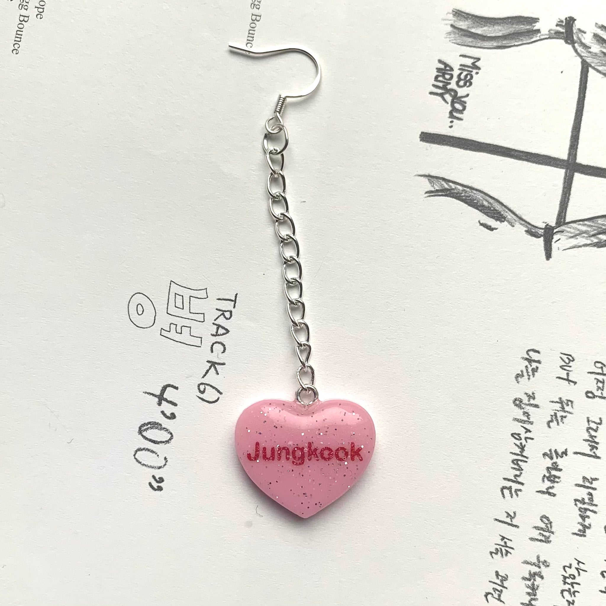 KPOP BTS LOGO necklace and earring set for bts army