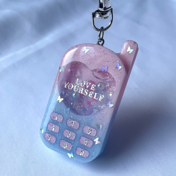 Love Yourself Phone Shaker Keychain