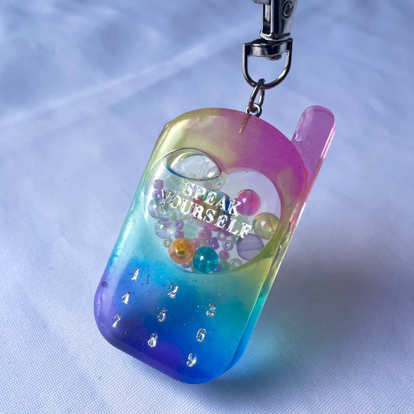 Speak Yourself Phone Shaker Keychain