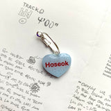 Blue BTS Candy Heart Hoop Earrings